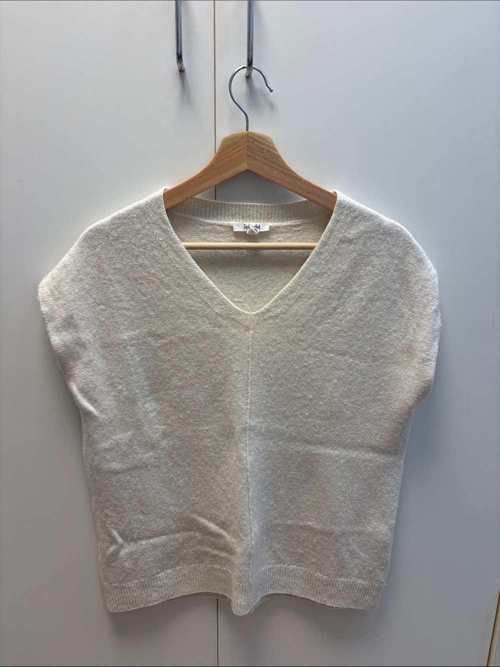 Splendid Cream V-Neck Sweater Vest